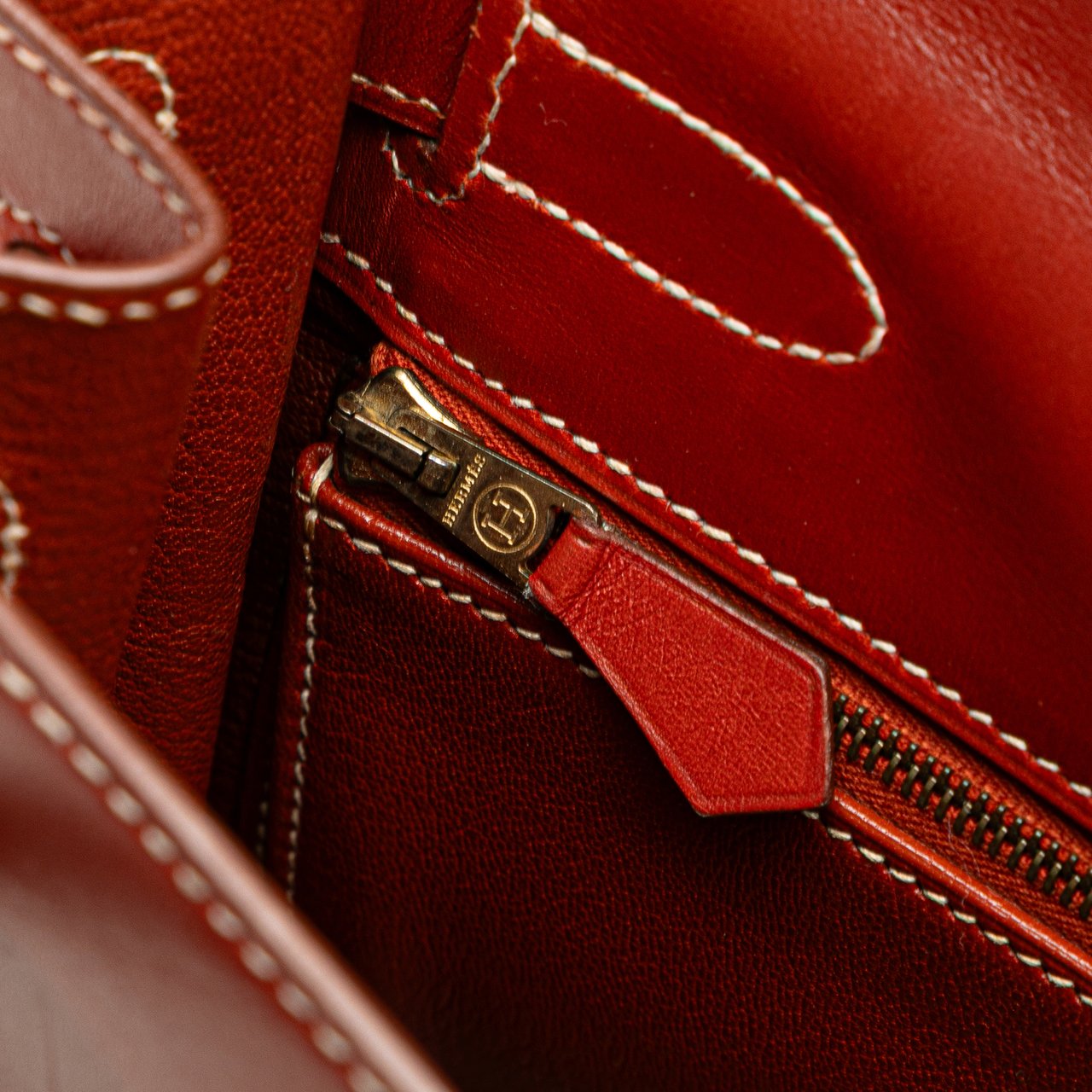 Hermès Box Calf Kelly Retourne 32 Rood