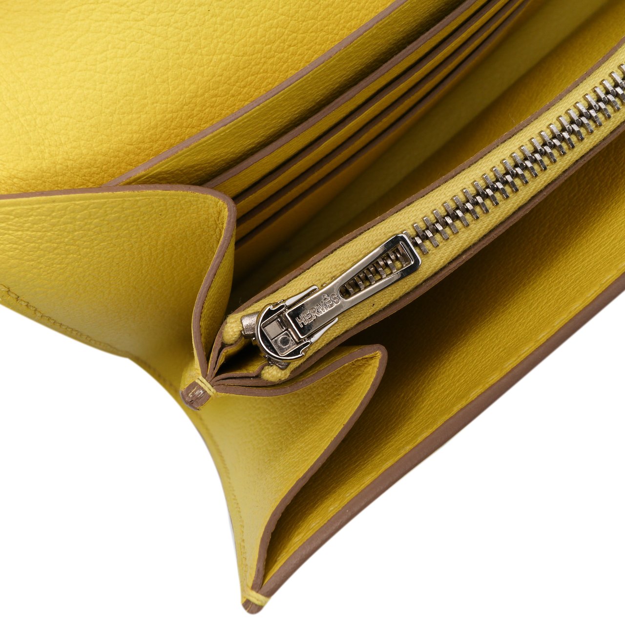 Hermès Evercolor Constance Wallet To Go Geel