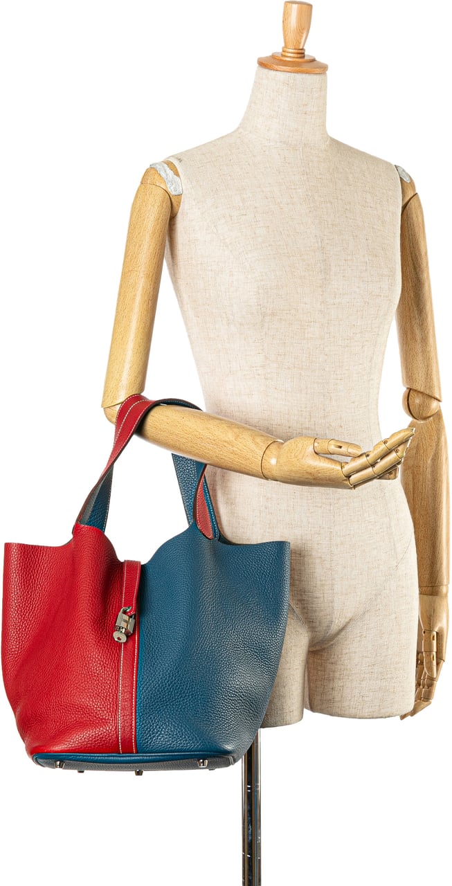 Hermès Bicolor Clemence Picotin Lock 22 Blauw