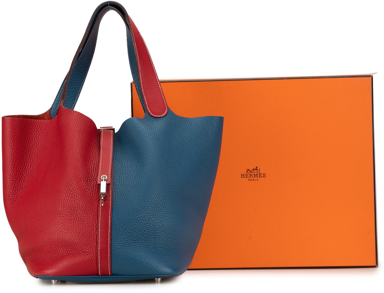 Hermès Bicolor Clemence Picotin Lock 22 Blauw