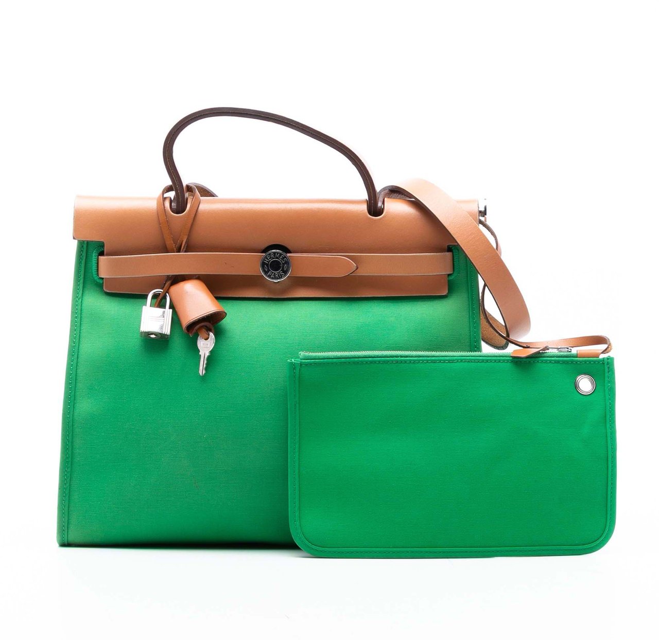 Hermès Toile Herbag Zip 31 Groen