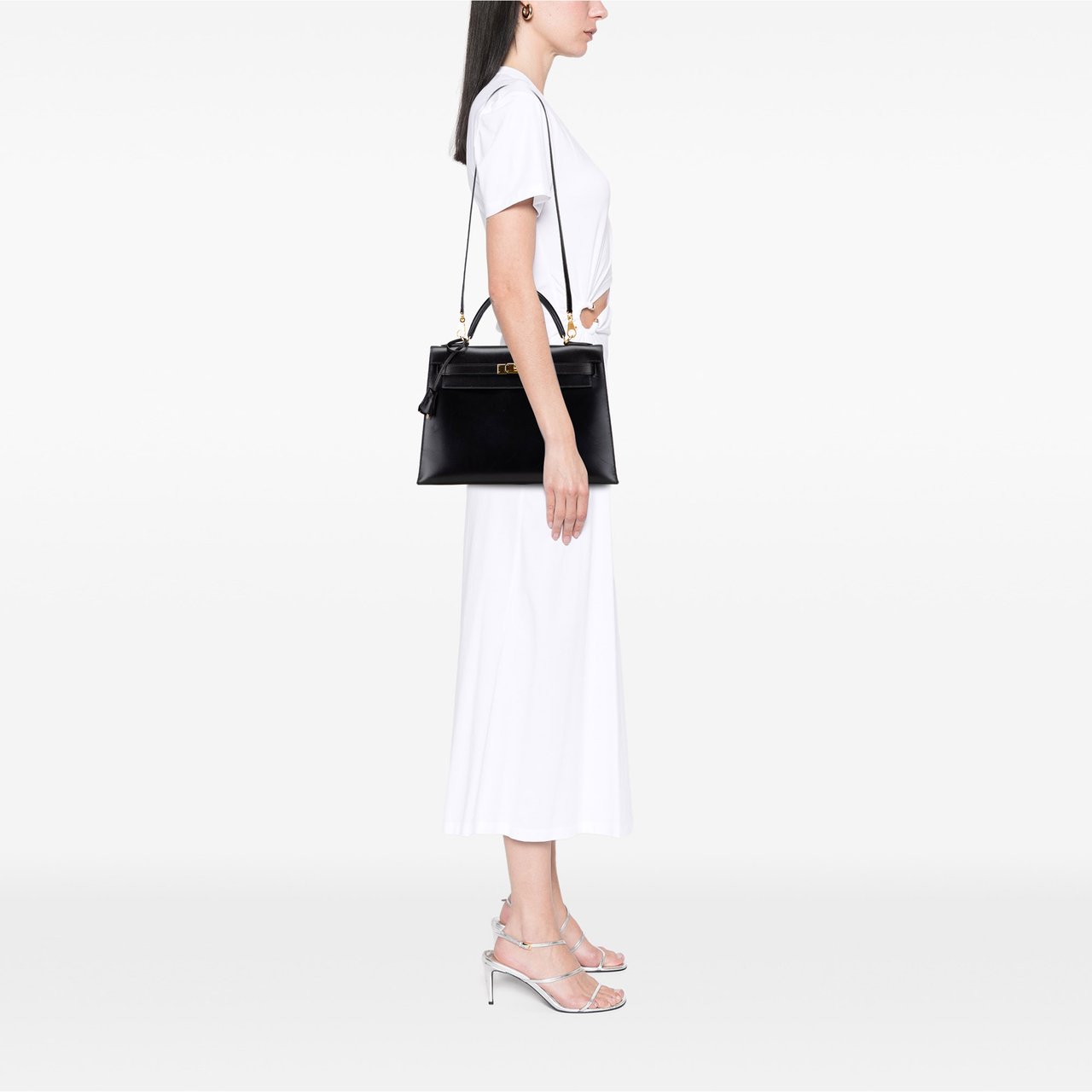 Hermès Box Calf Kelly II Sellier 32 Zwart