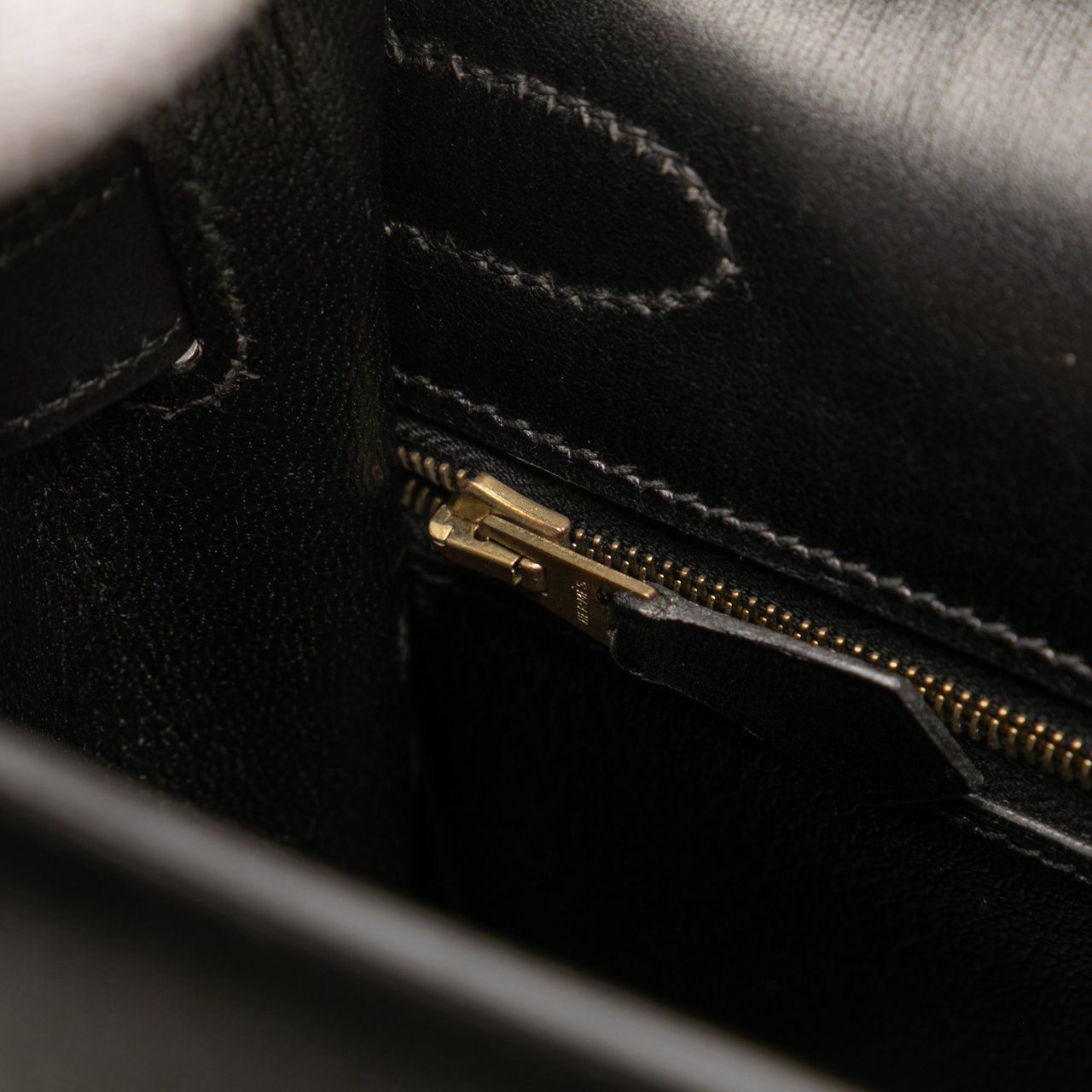 Hermès Box Calf Kelly II Sellier 32 Zwart