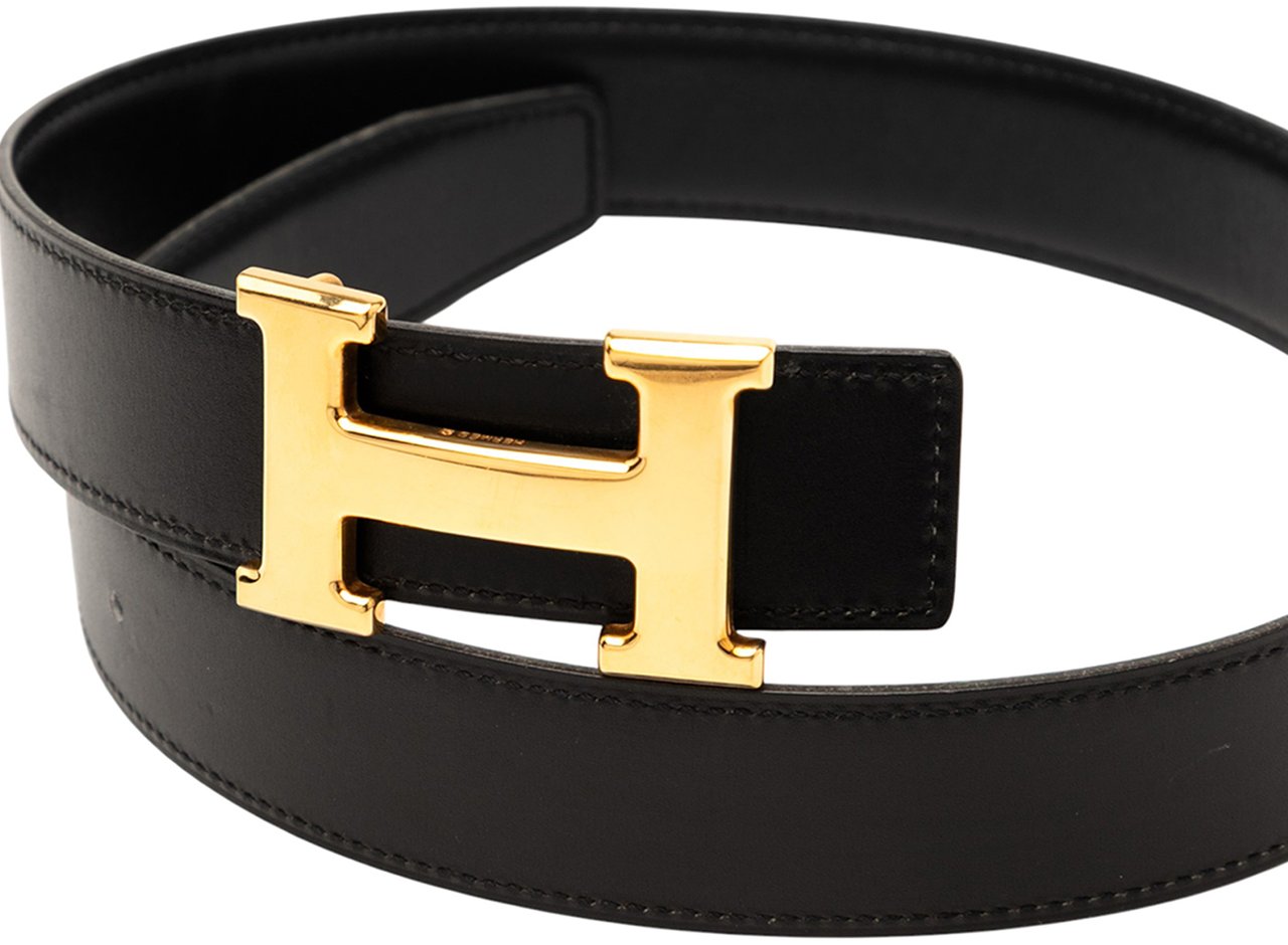 Hermès Box Calf Constance Belt Zwart