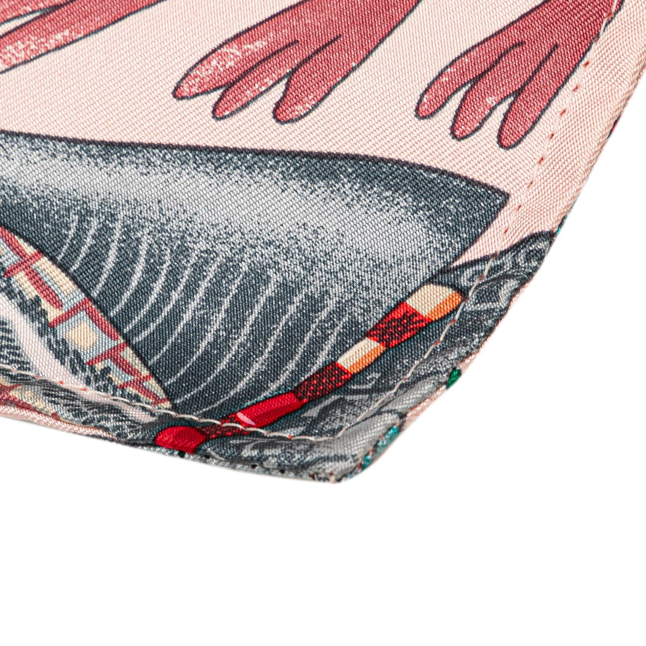 Hermès Silk La Marche Du Zambeze Silky City Pouch Roze