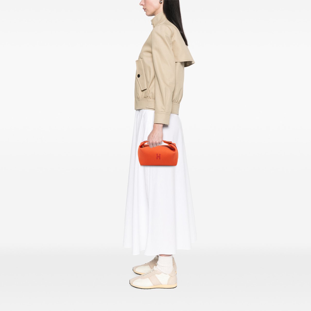 Hermès Small Canvas Bride A Brac Case Oranje