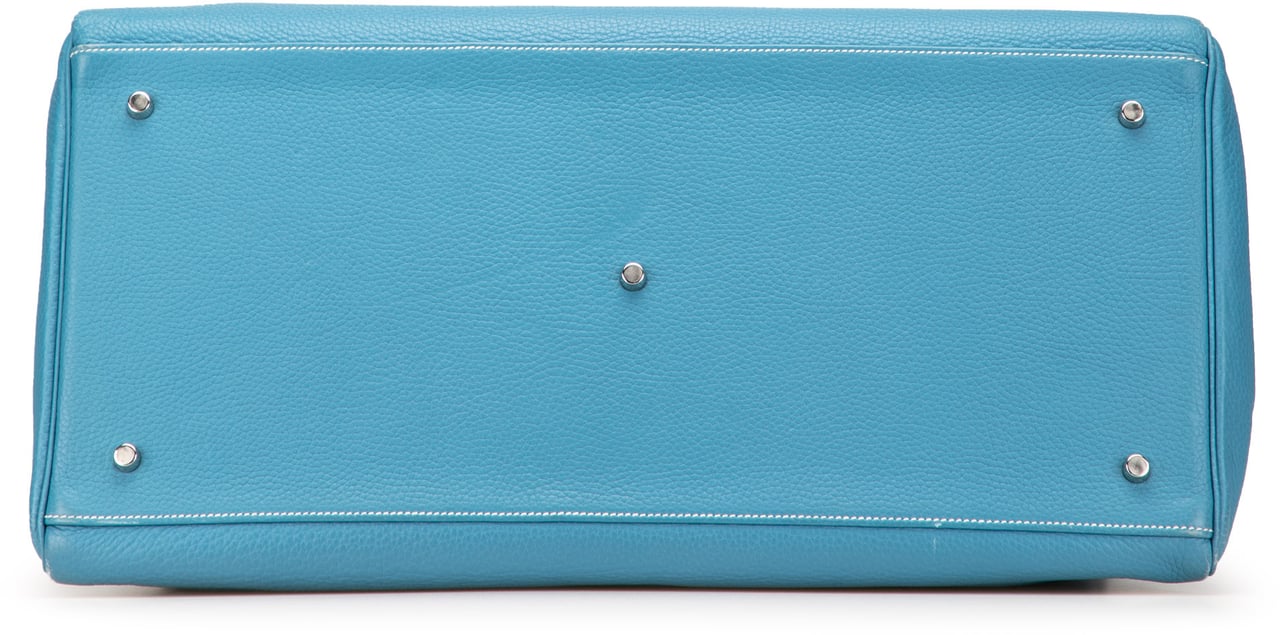 Hermès Clemence Kelly II Relax 50 Voyage Blauw