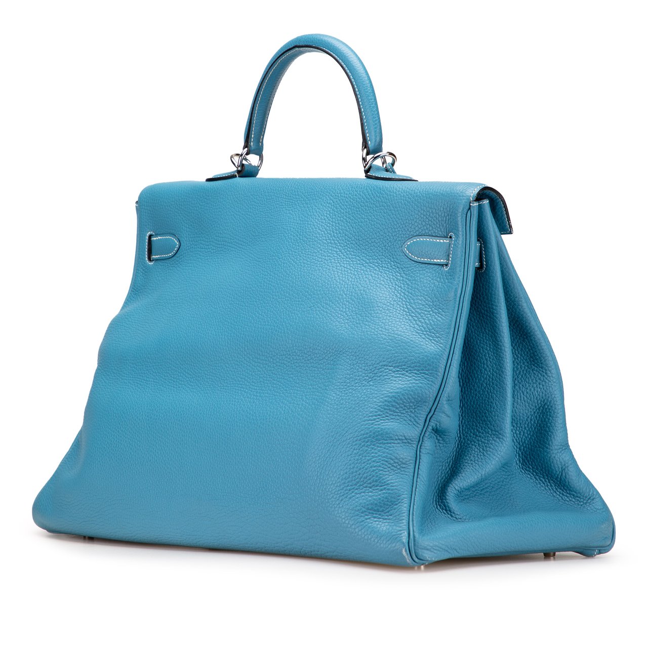 Hermès Clemence Kelly II Relax 50 Voyage Blauw