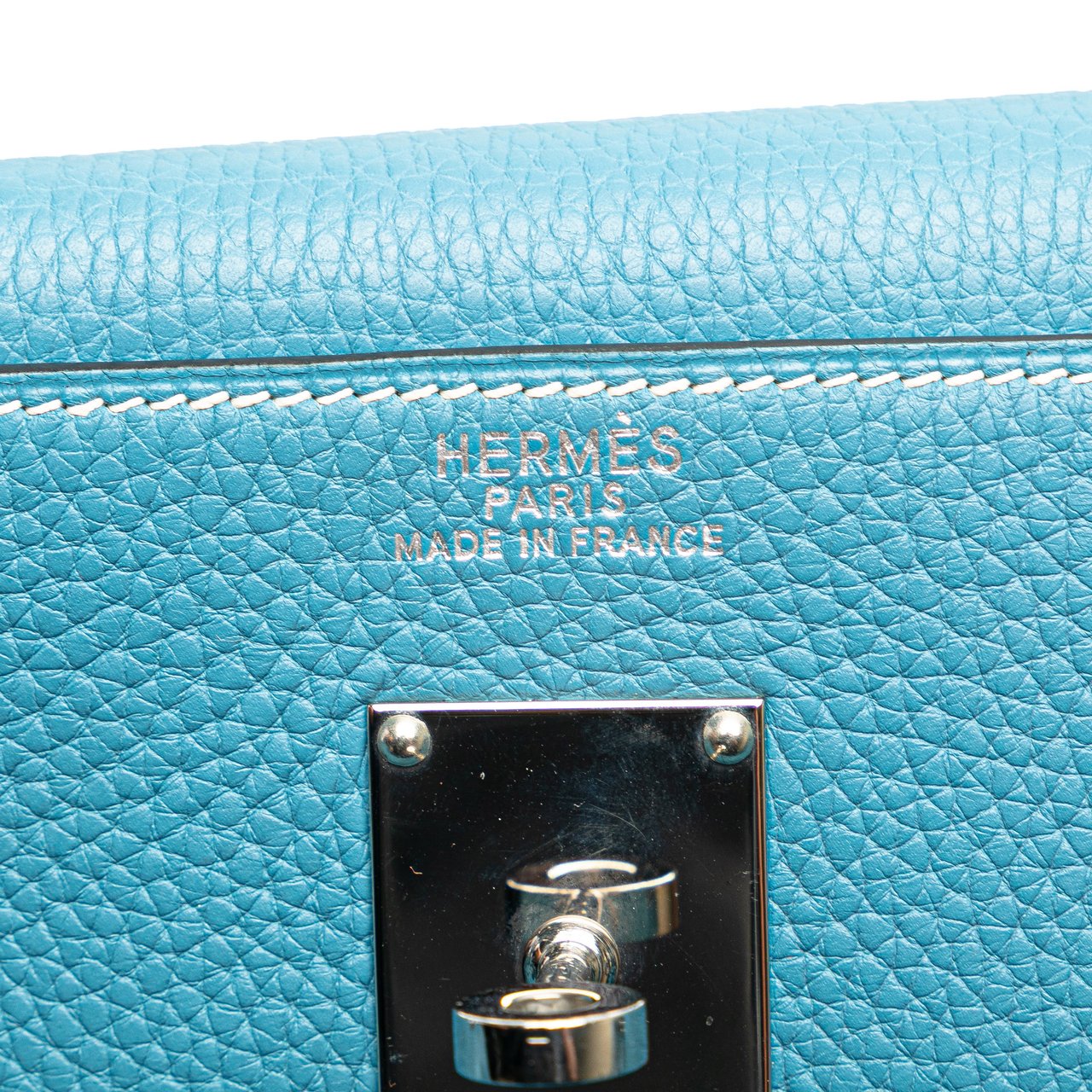 Hermès Clemence Kelly II Relax 50 Voyage Blauw