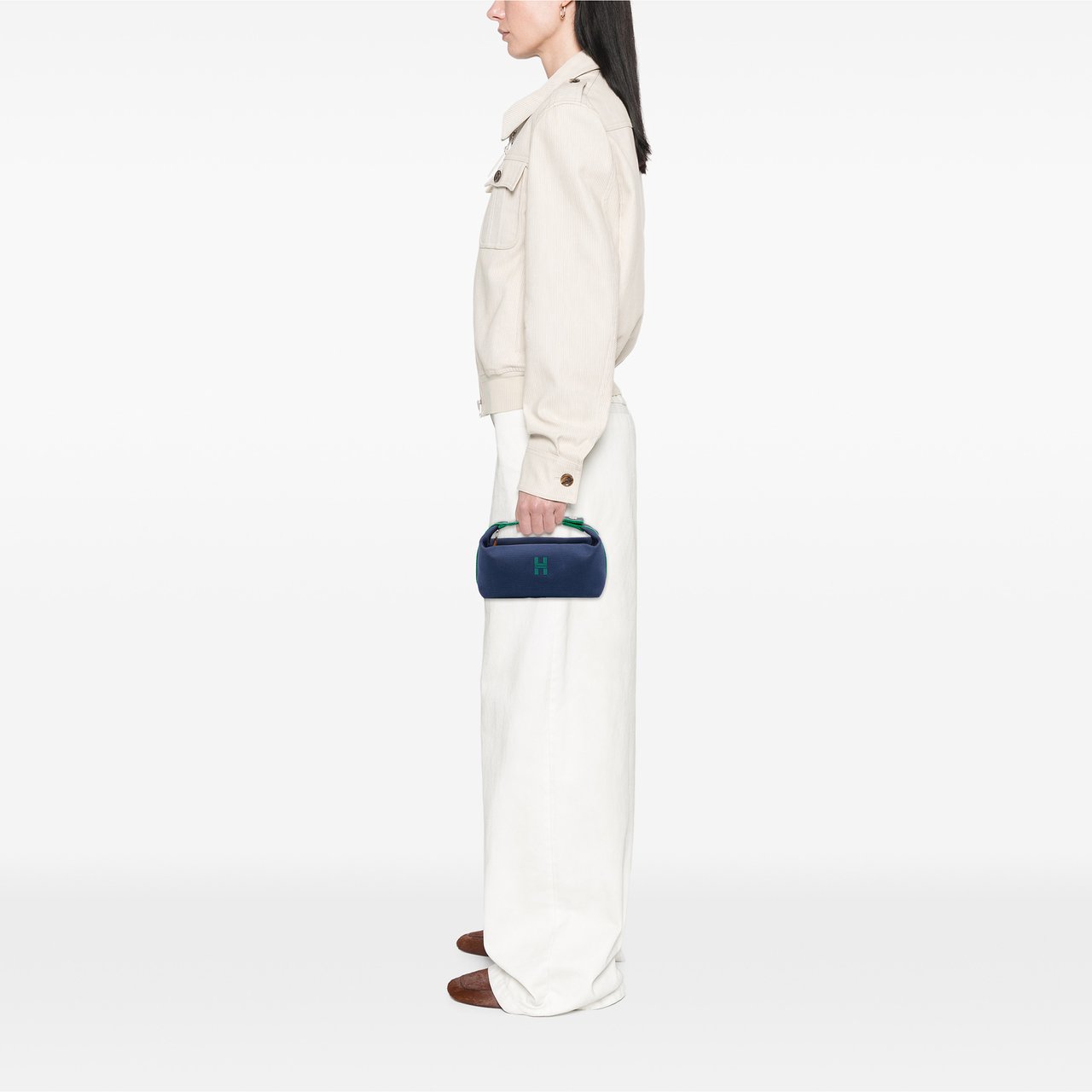 Hermès Small Toile Bride A Brac Case Blauw