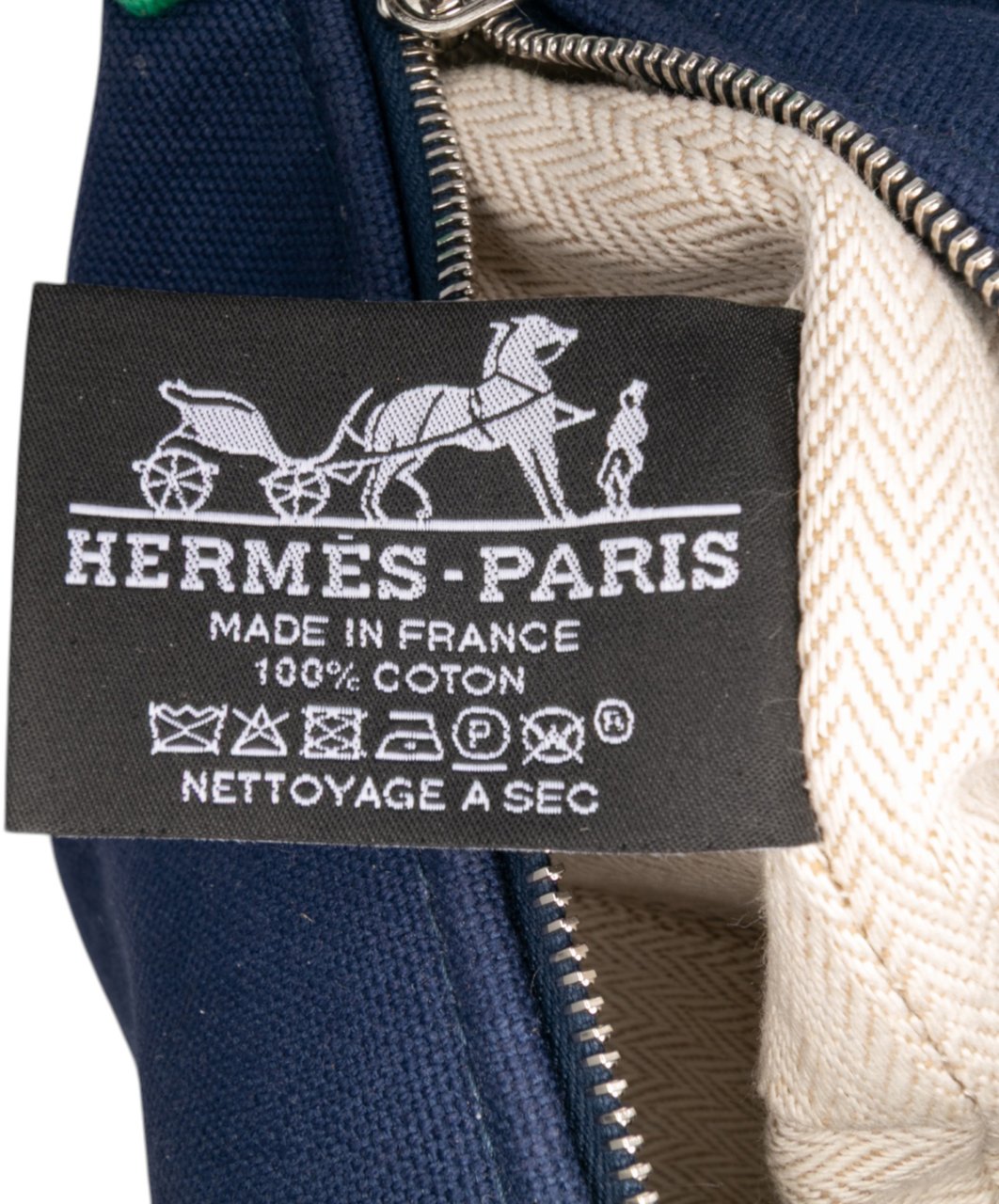 Hermès Small Toile Bride A Brac Case Blauw