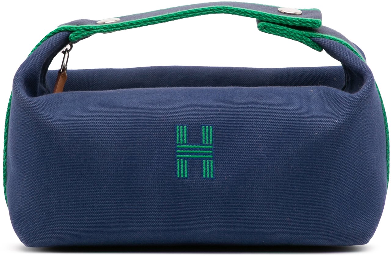 Hermès Small Toile Bride A Brac Case Blauw