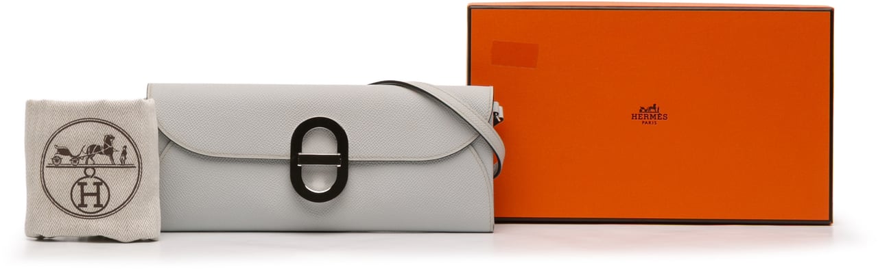 Hermès Epsom Maillon To Go Wallet Grijs