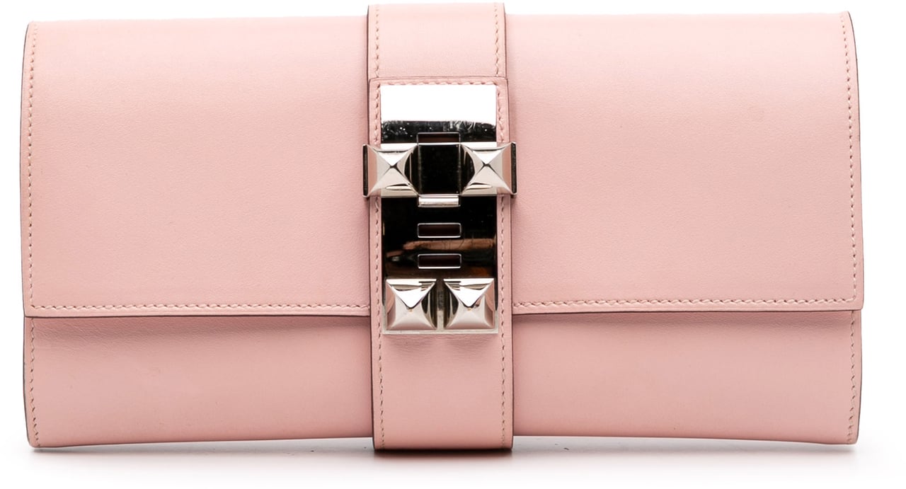 Hermès Tadelakt Medor Clutch 23 Roze