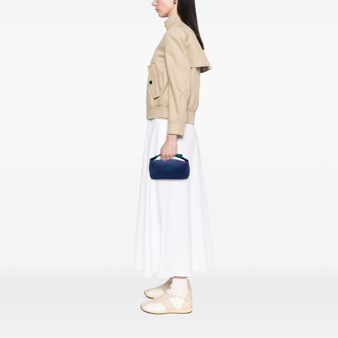 Hermès Small Toile Bride A Brac Case Blauw