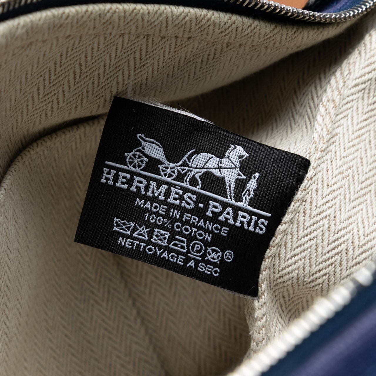 Hermès Small Toile Bride A Brac Case Blauw