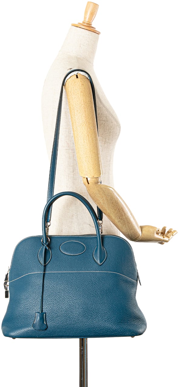Hermès Clemence Bolide 35 Blauw