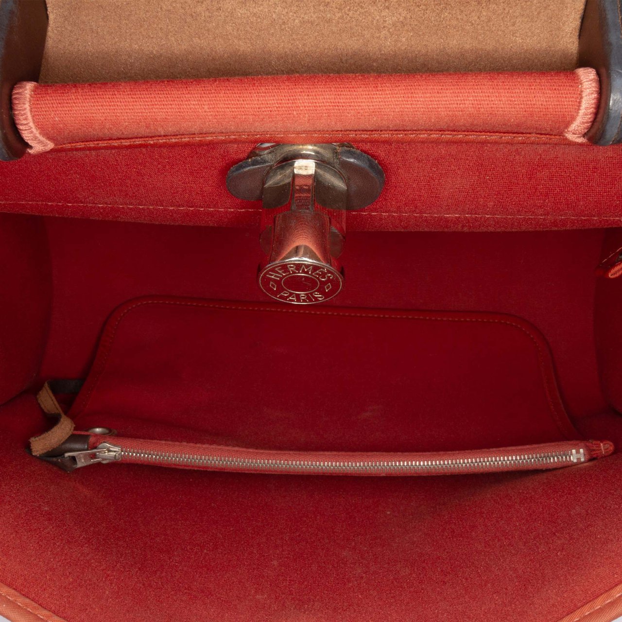 Hermès Toile Herbag Zip 31 Oranje