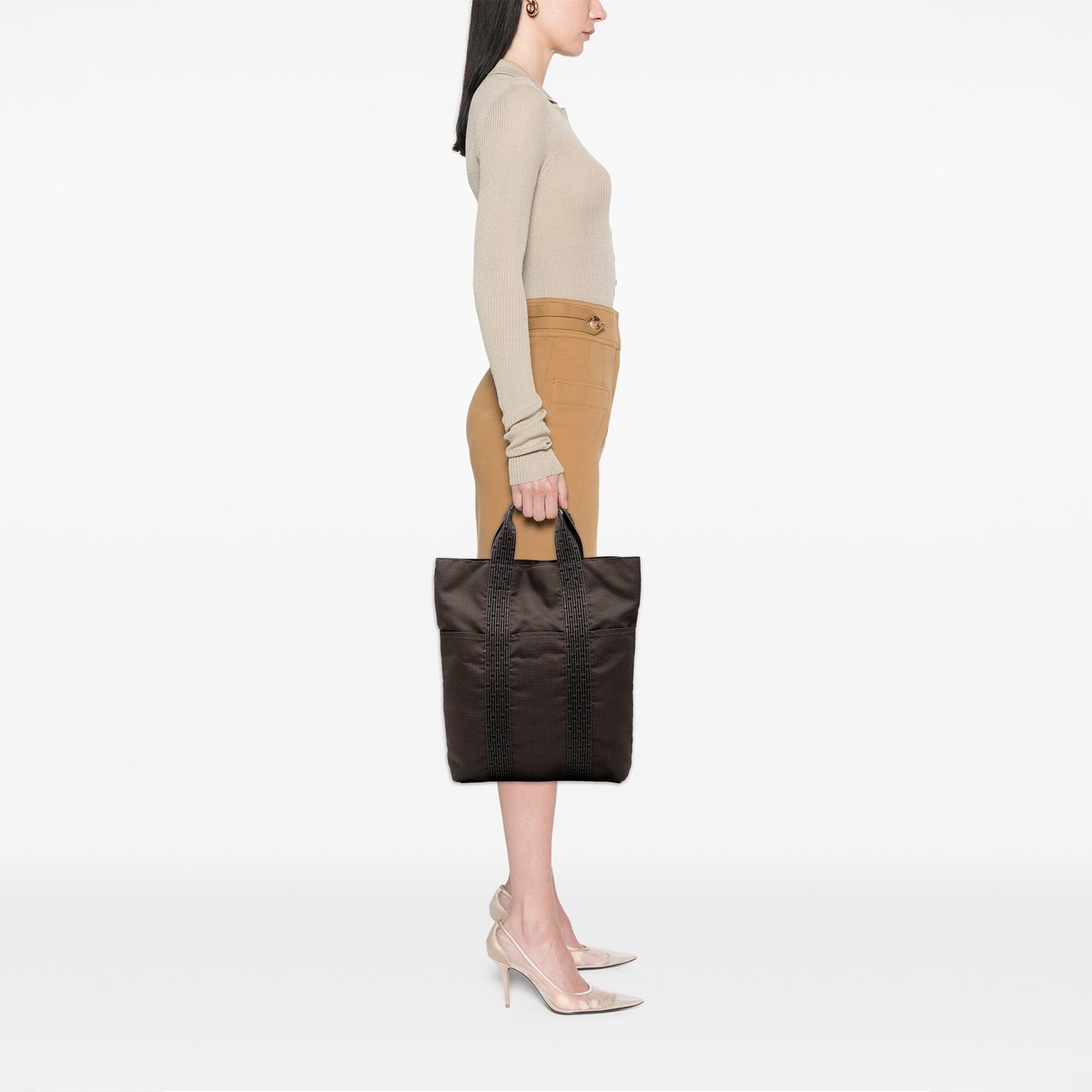 Hermès Canvas Herline Cabas Grijs