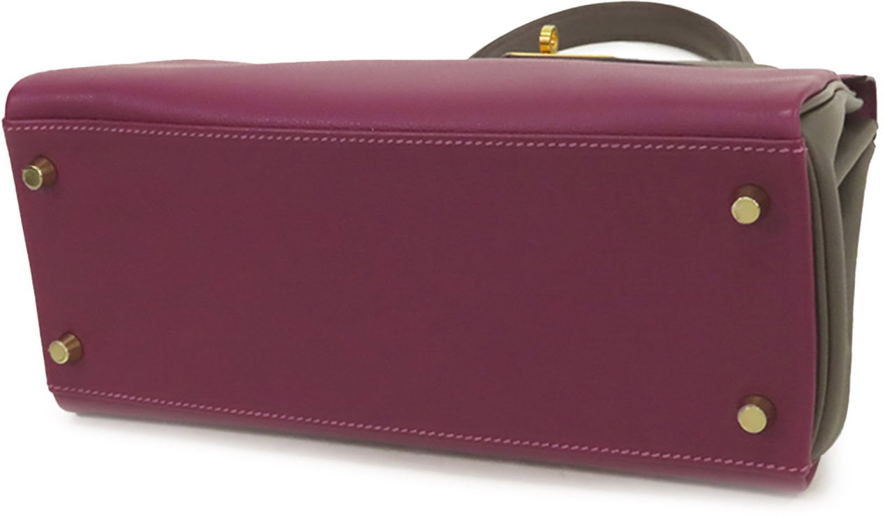 Hermès Special Order Evercolor Kelly II Retourne 28 Paars