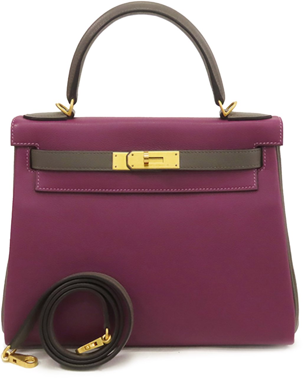 Hermès Special Order Evercolor Kelly II Retourne 28 Paars