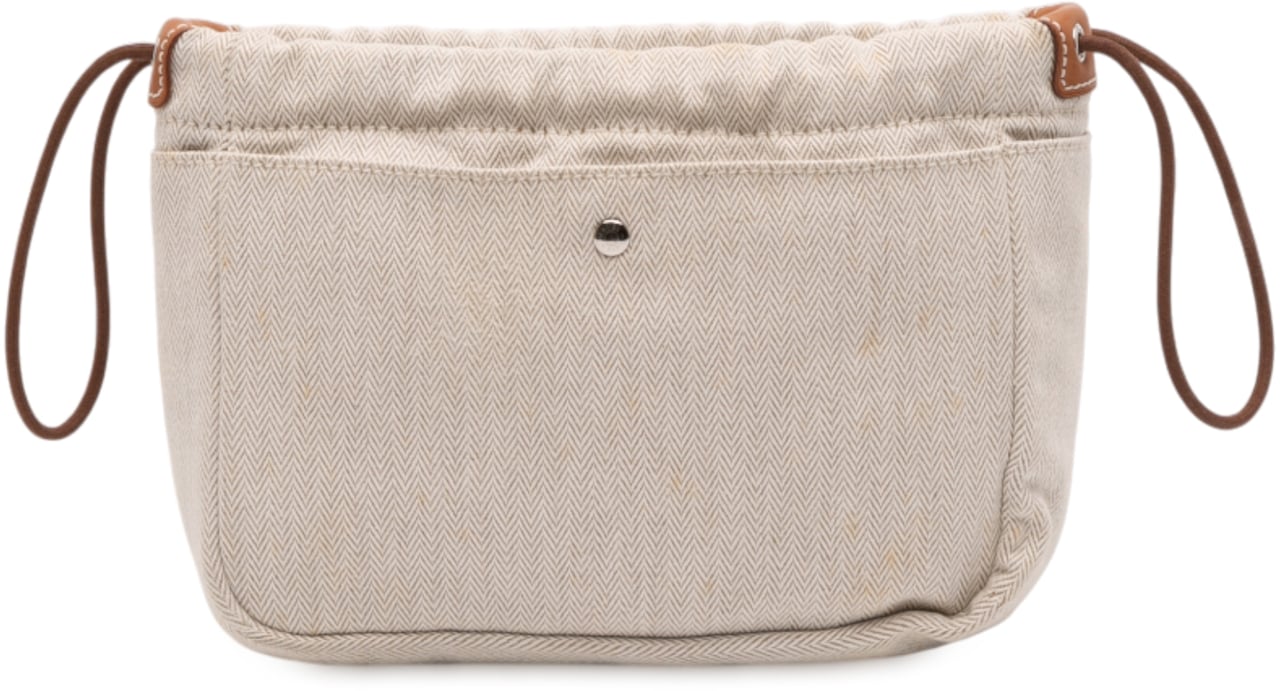 Hermès Toile and Barenia Fourbi 20 Pouch Bruin