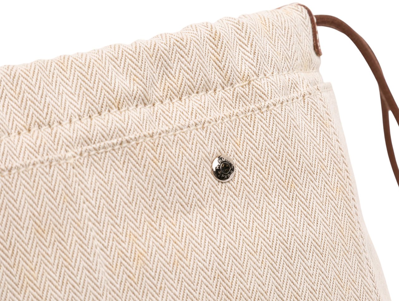 Hermès Toile and Barenia Fourbi 20 Pouch Bruin