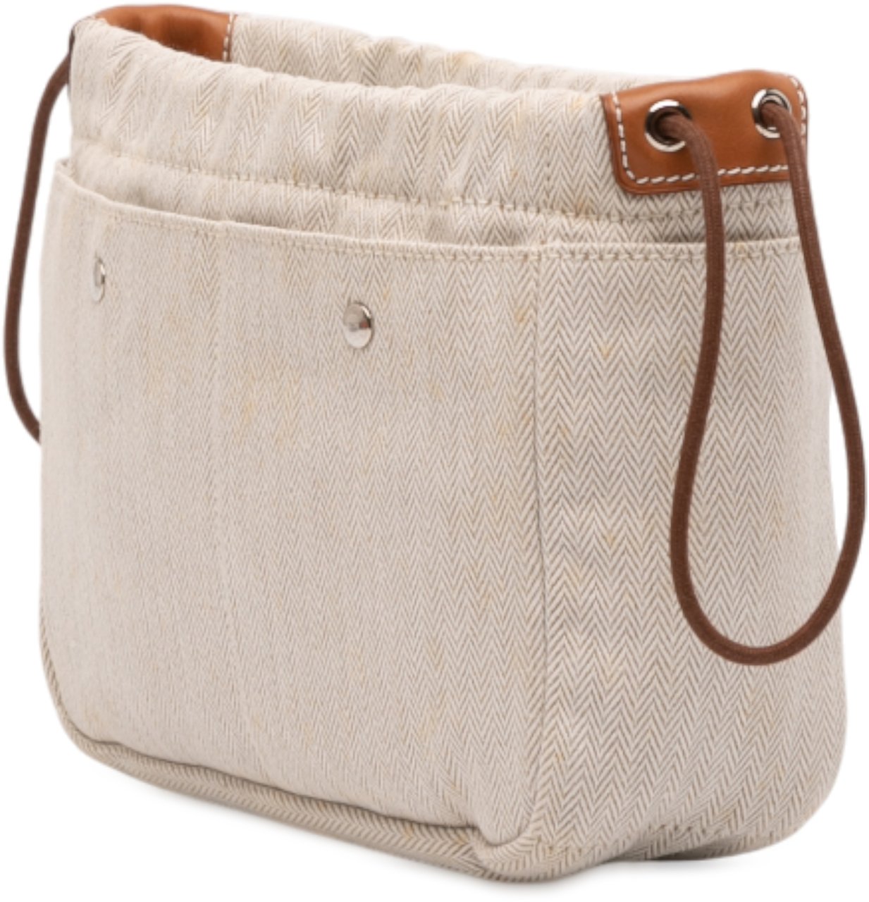 Hermès Toile and Barenia Fourbi 20 Pouch Bruin