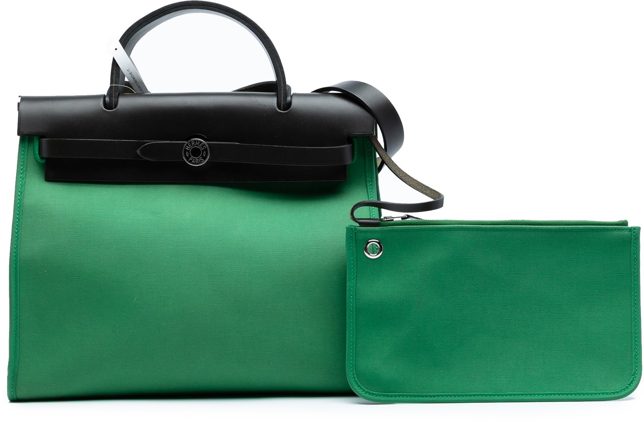 Hermès Toile Herbag Zip 31 Groen