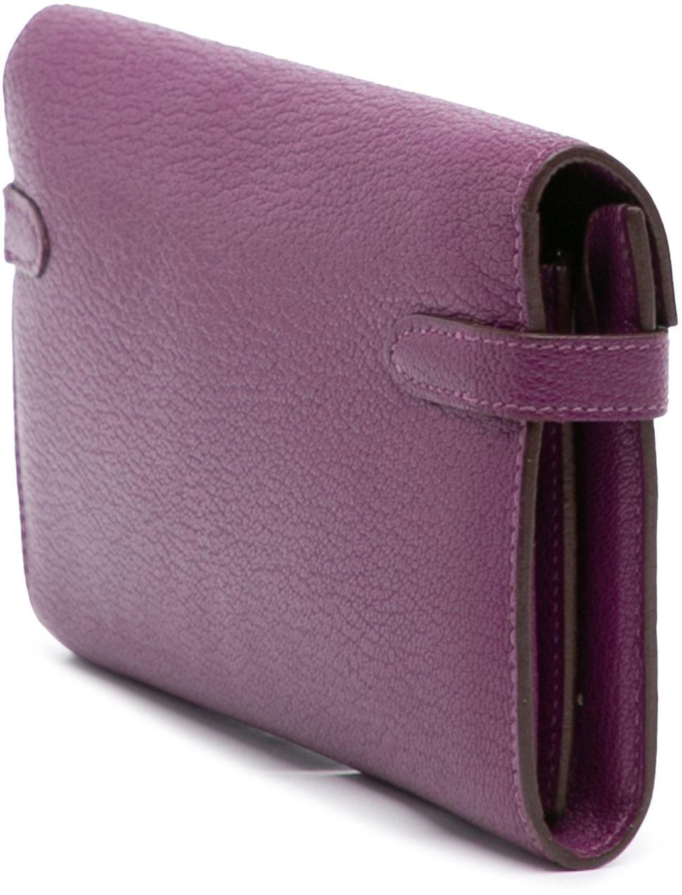 Hermès Chevre Mysore Leather Kelly Long Wallet Paars