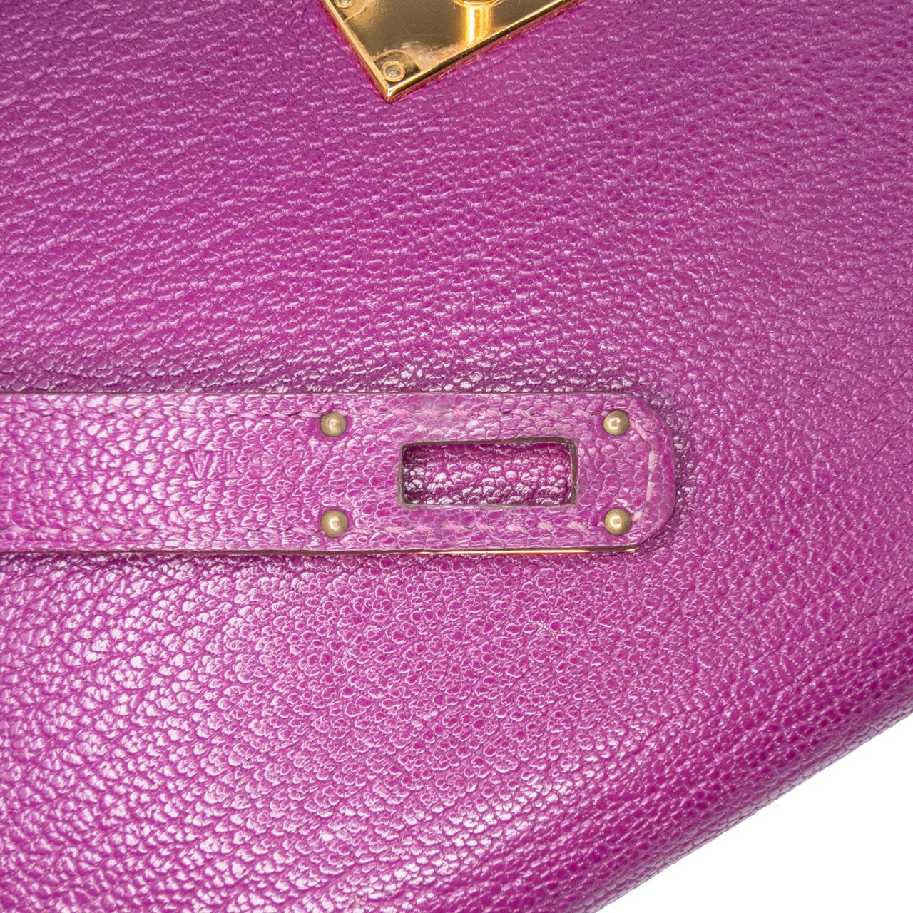 Hermès Chevre Mysore Leather Kelly Long Wallet Paars