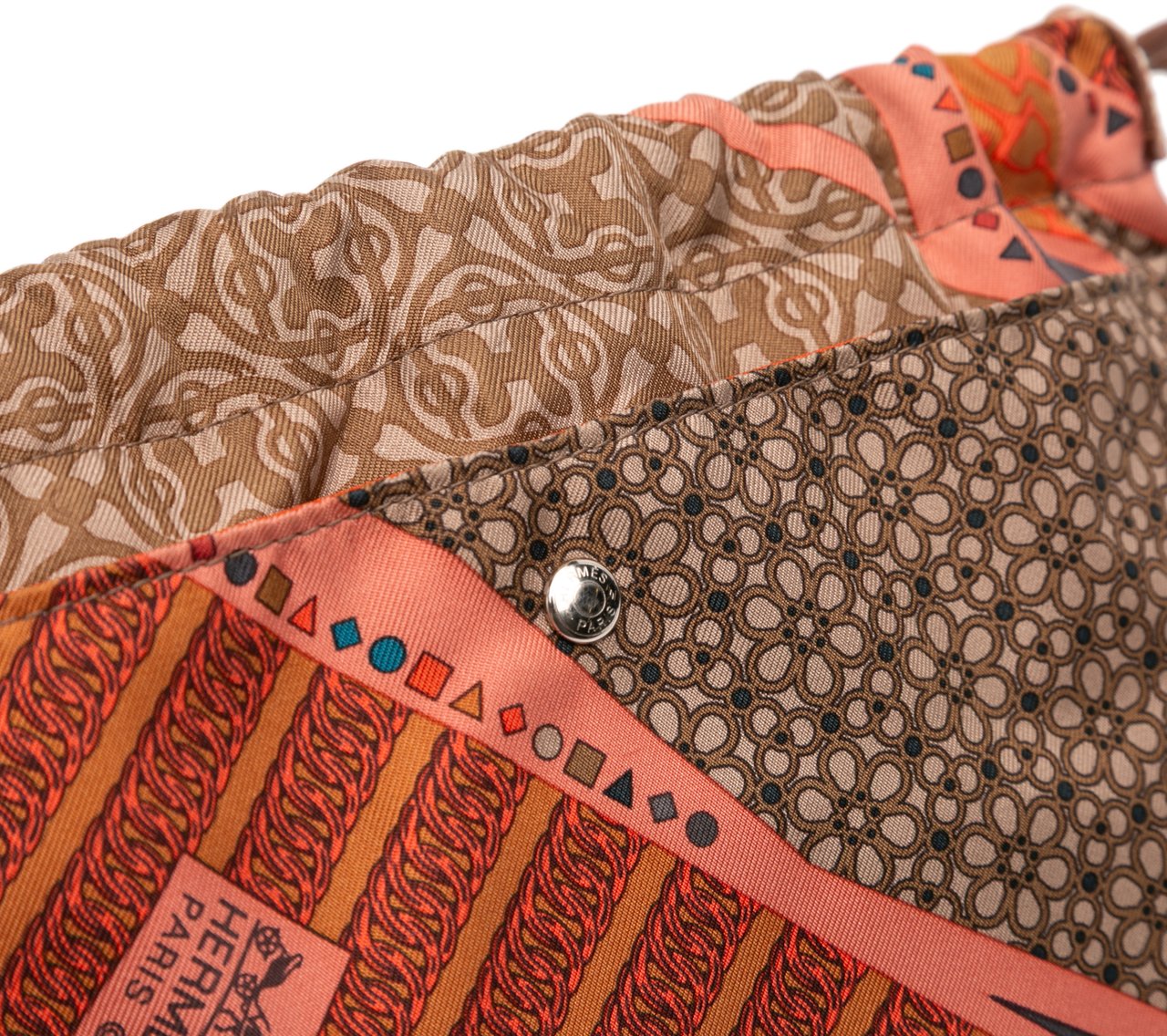 Hermès Silk Carre en Cravates Fourbi 20 Insert Pouch Bruin