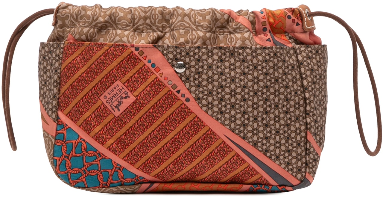 Hermès Silk Carre en Cravates Fourbi 20 Insert Pouch Bruin