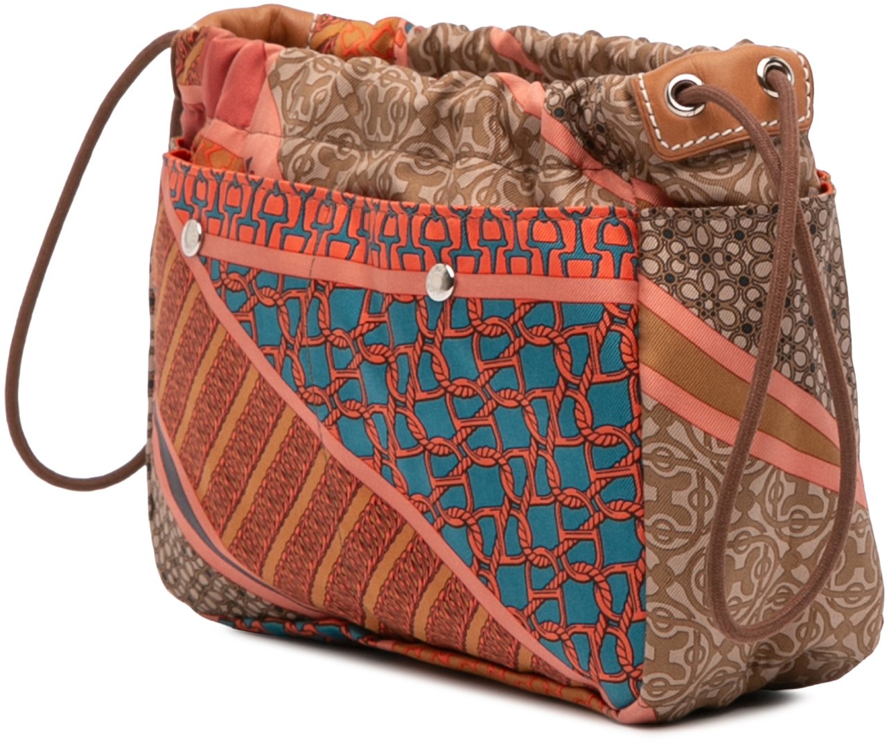 Hermès Silk Carre en Cravates Fourbi 20 Insert Pouch Bruin