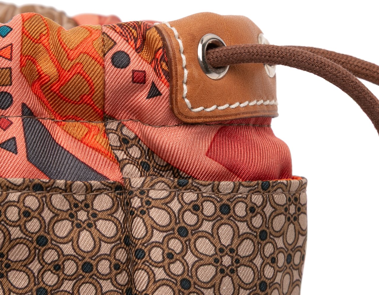 Hermès Silk Carre en Cravates Fourbi 20 Insert Pouch Bruin