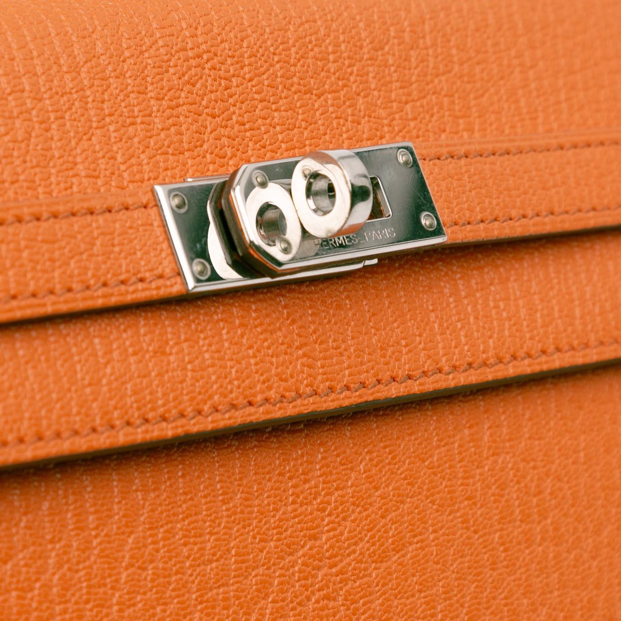 Hermès Chevre Mysore Kelly Longue Wallet Oranje