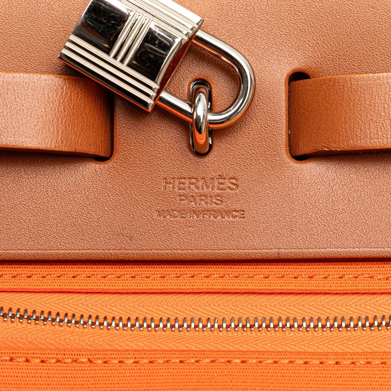 Hermès Toile Herbag Zip 31 Oranje
