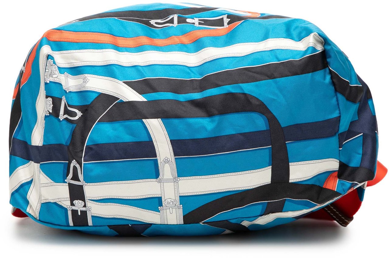 Hermès Silk and Barenia Cavalcadour Airsilk Backpack Blauw