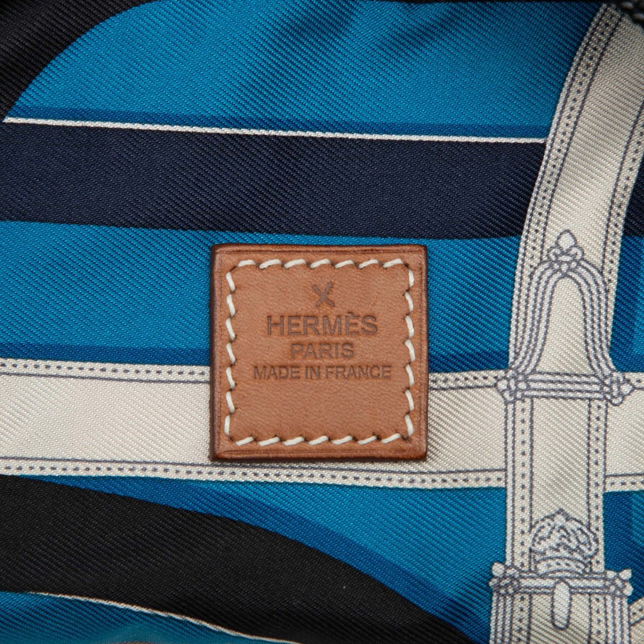 Hermès Silk and Barenia Cavalcadour Airsilk Backpack Blauw