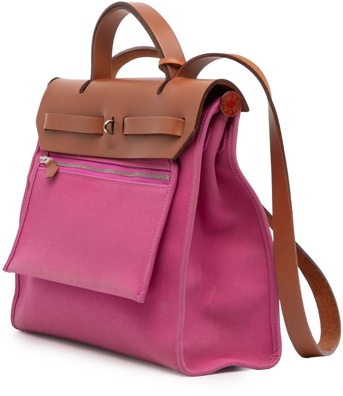 Hermès Toile Herbag Zip 31 Roze