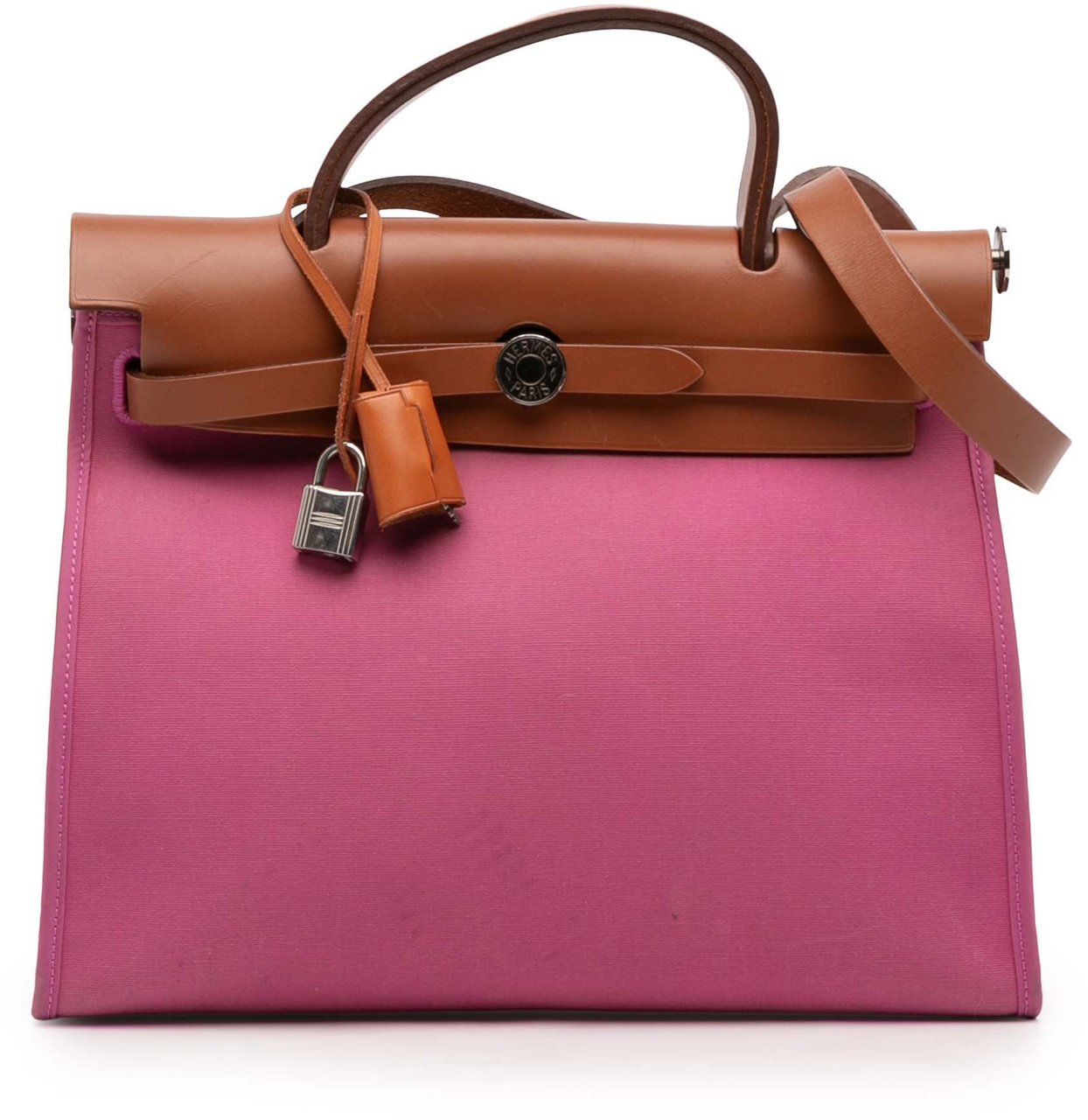 Hermès Toile Herbag Zip 31 Roze