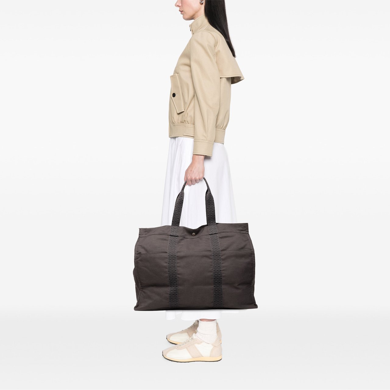 Hermès Canvas Herline GM Grijs