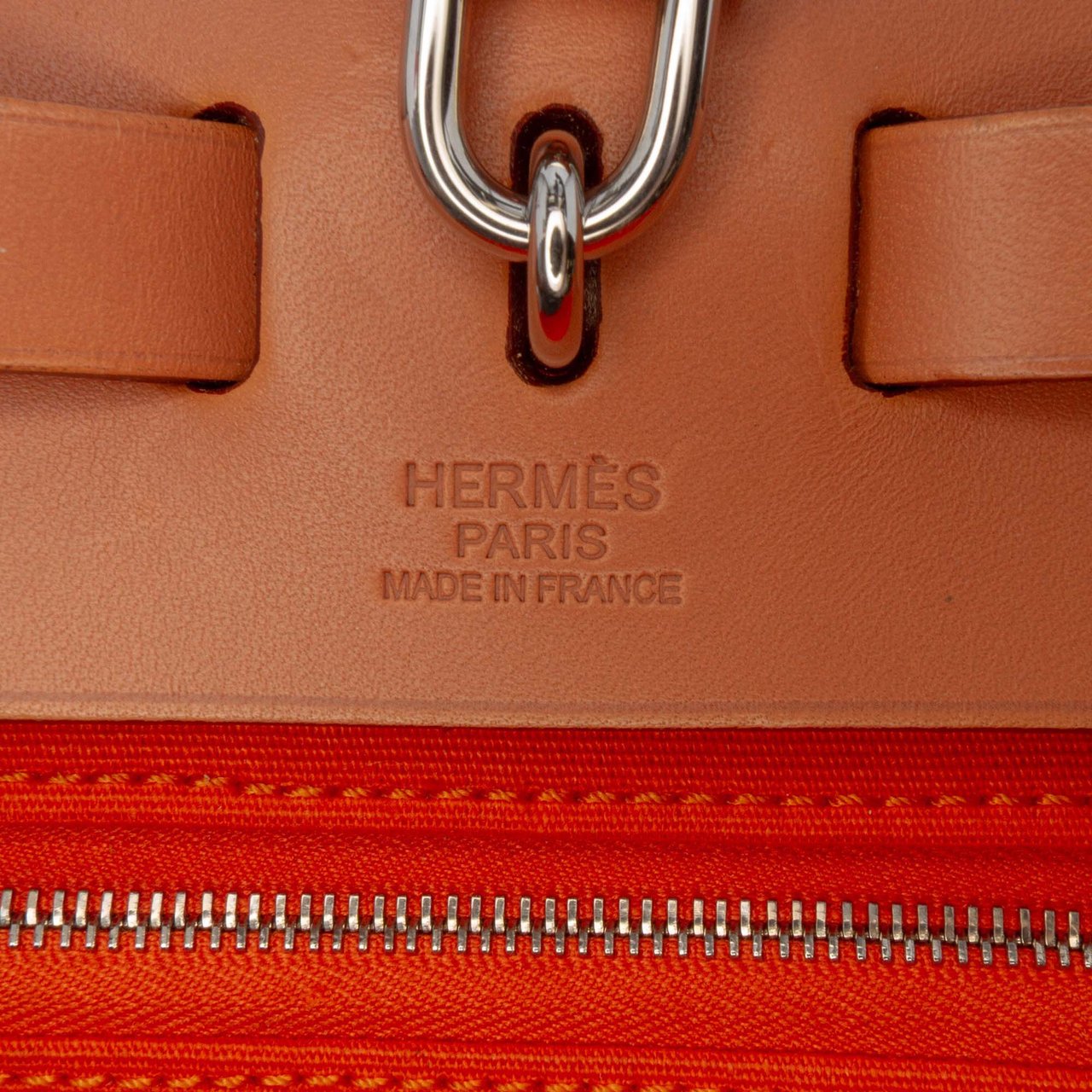 Hermès Toile Herbag Zip 31 Oranje