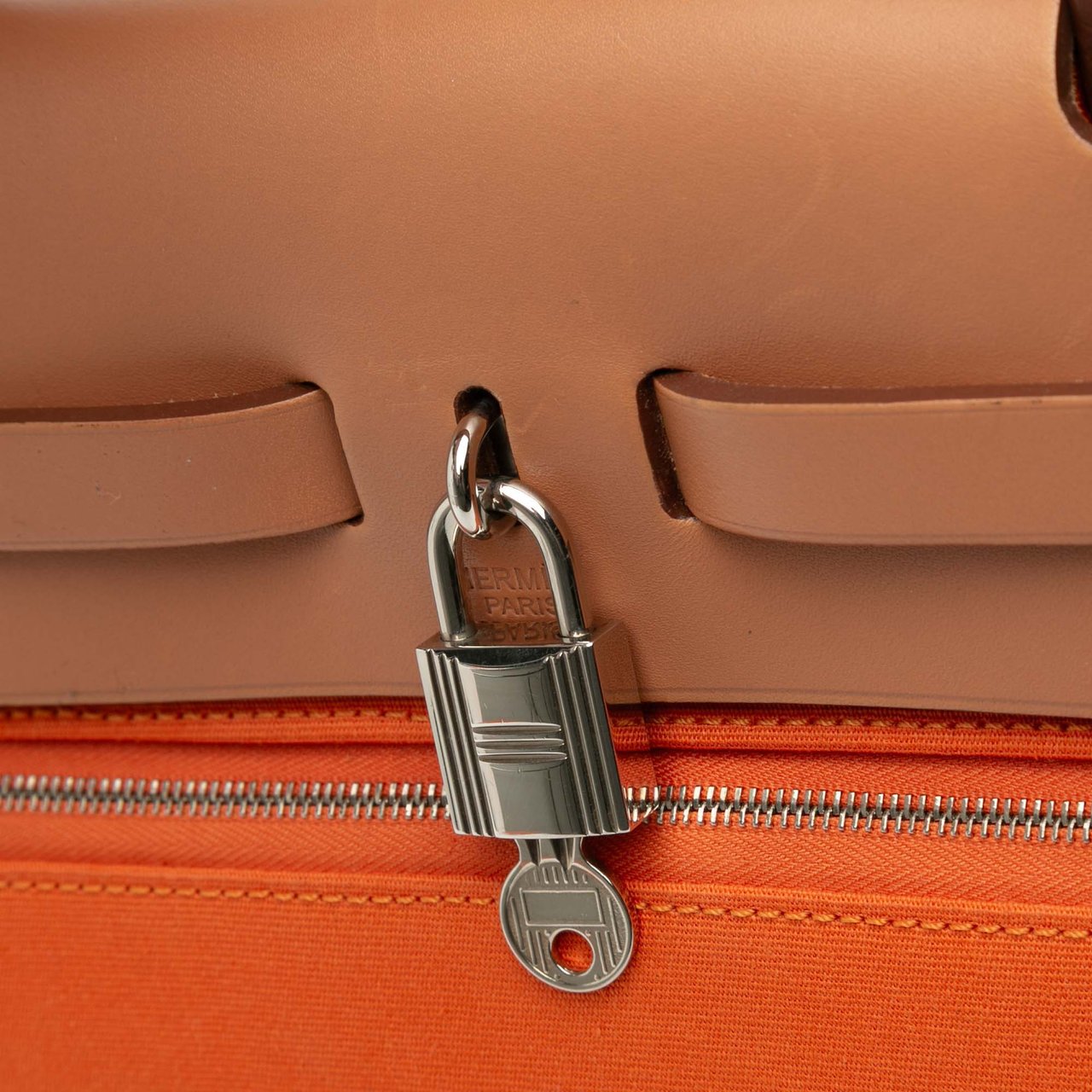 Hermès Toile Herbag Zip 31 Oranje