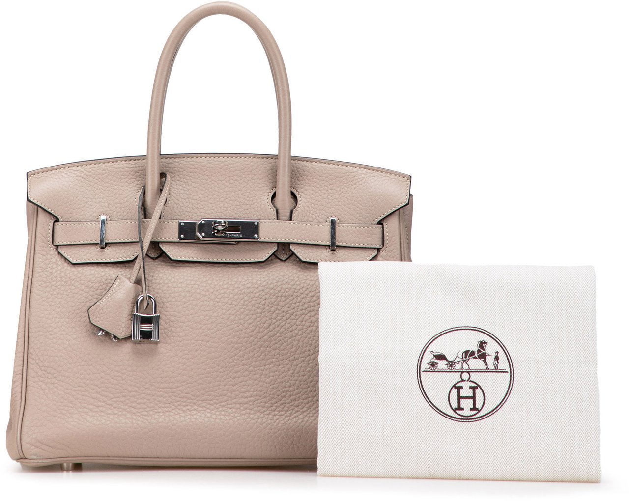 Hermès Clemence Birkin Retourne 30 Bruin