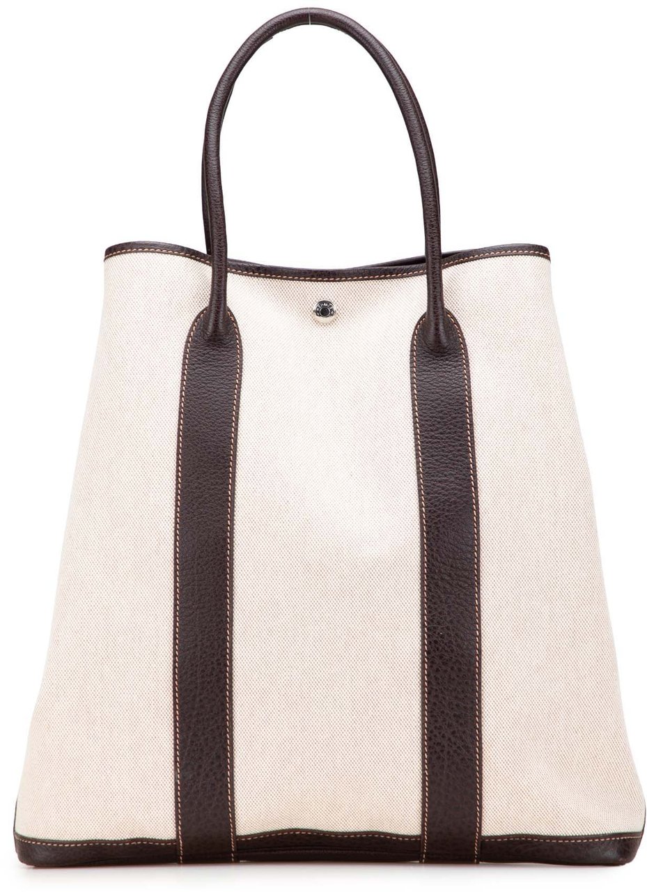 Hermès Toile and Buffalo Leather Garden File 37 Bruin