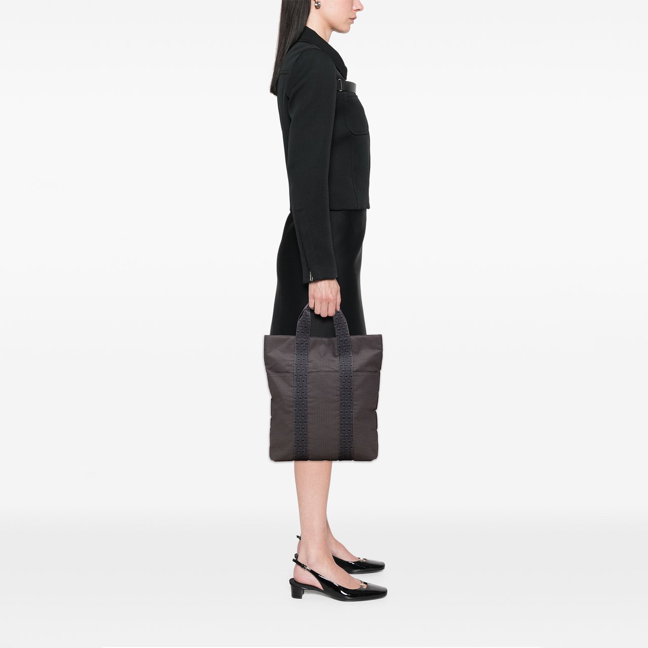 Hermès Canvas Herline Cabas Grijs