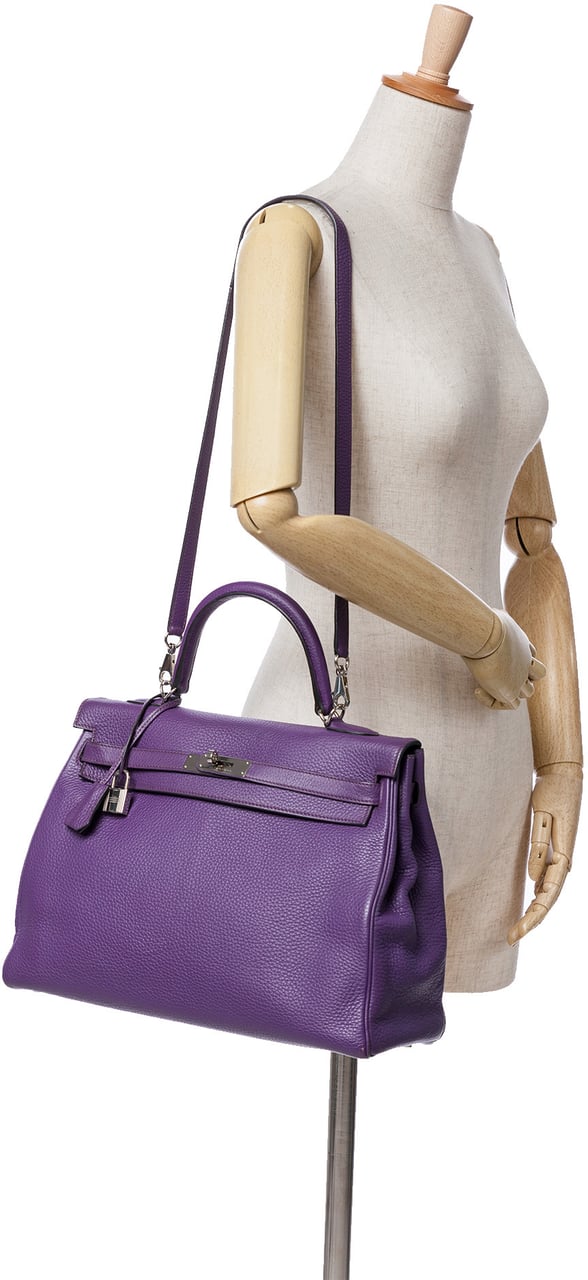 Hermès Togo Kelly II Retourne 35 Paars