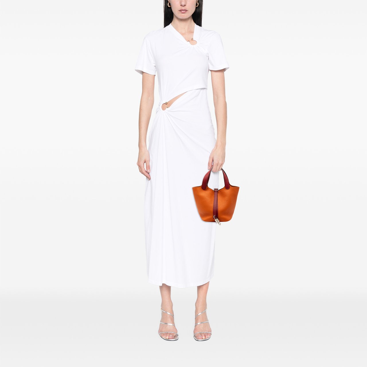 Hermès Bicolor Clemence and Swift Picotin Lock 18 Oranje