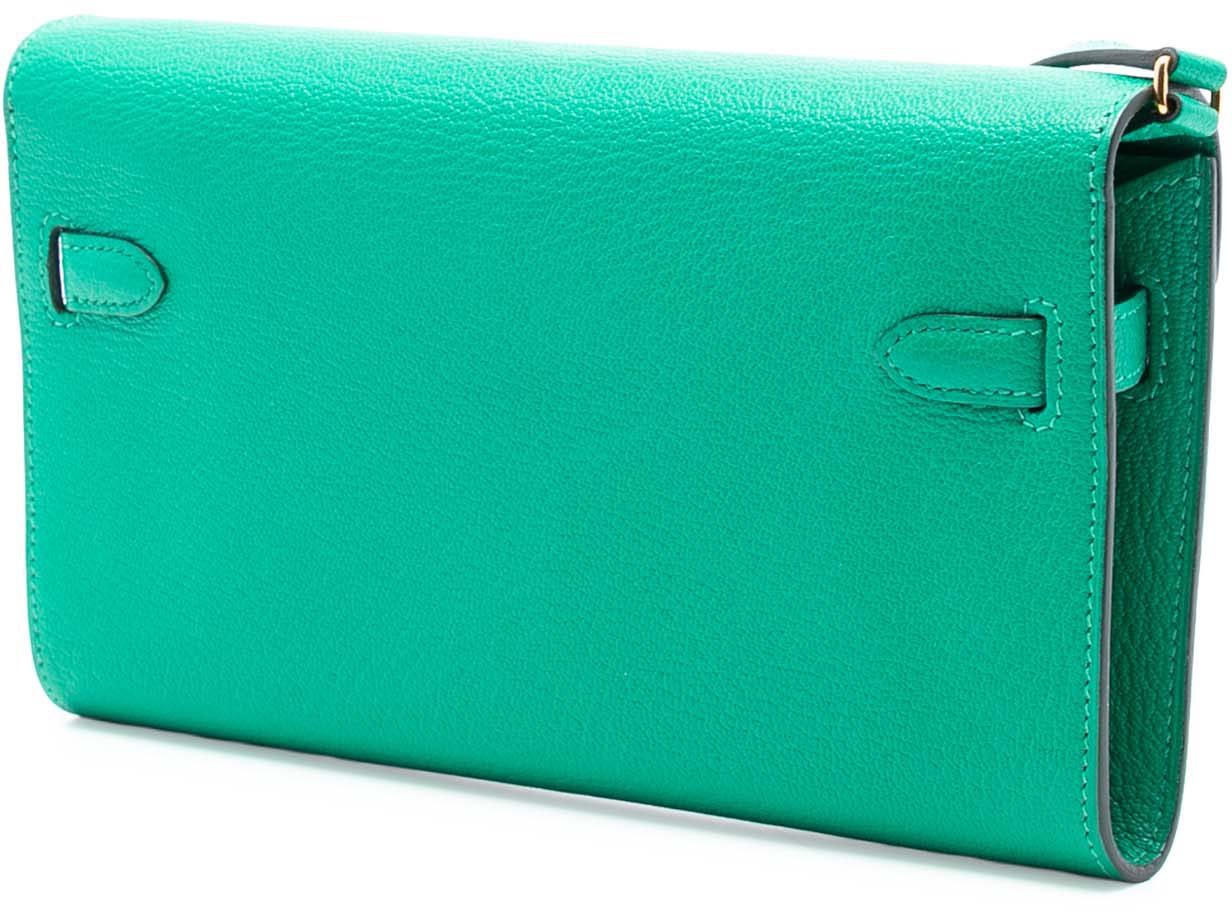 Hermès Chevre Mysore Kelly To Go Wallet Groen